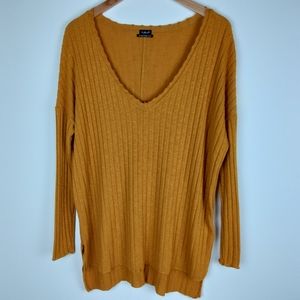 Urban Outfitters (out from under) Mustard Ribbed Long Sleeve Top Size Small